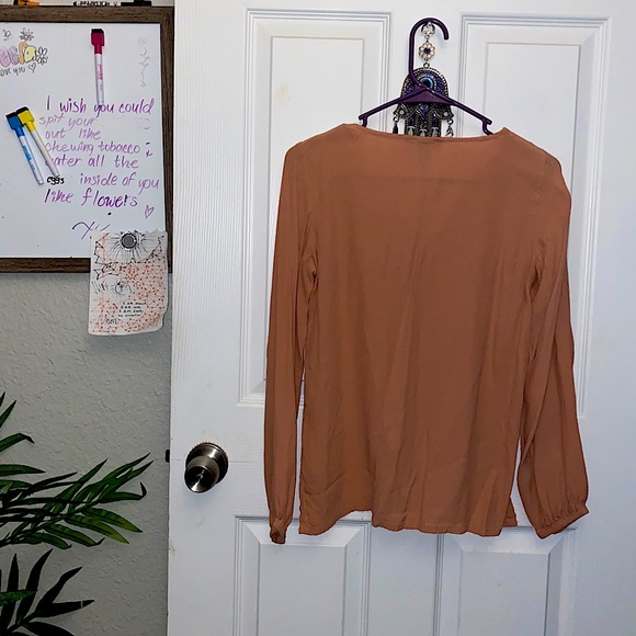 Light Pink / salmon  tie up blouse - Picture 2 of 2